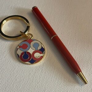 Coach Keychain and Pen Set